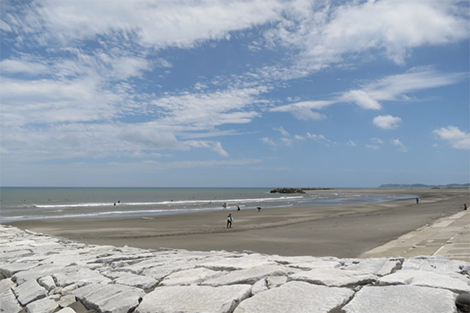 歩いて3分の一宮海水浴場